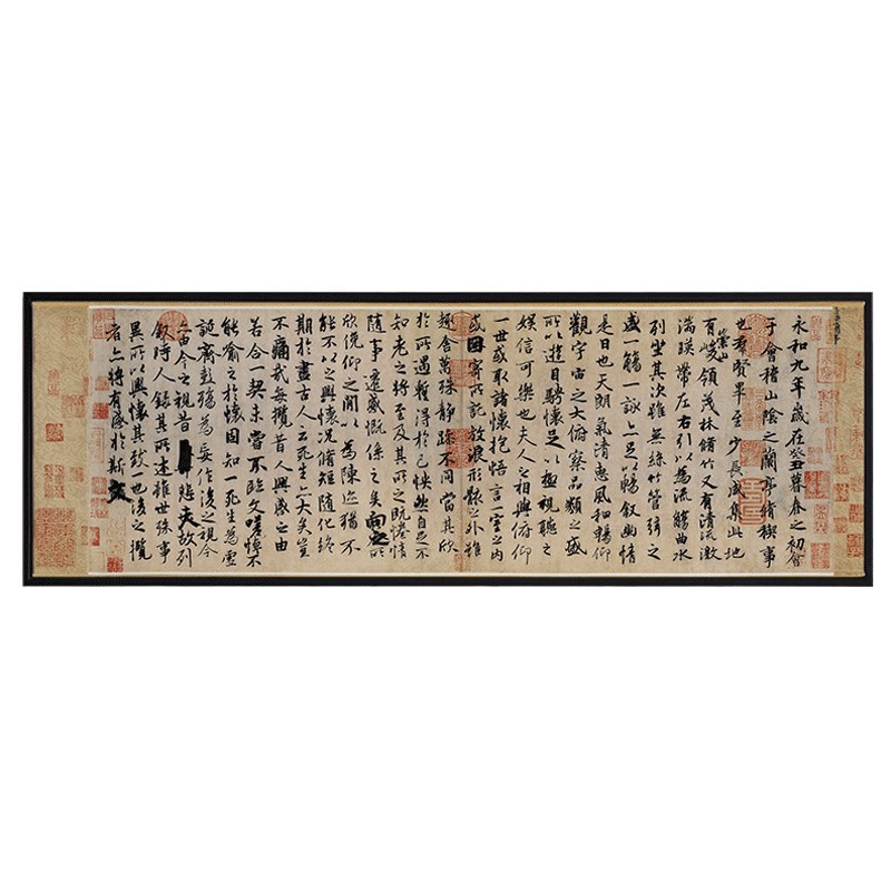 网红新中式客卧室床头装饰画房书法国画书餐厅挂画厅壁画王羲之兰