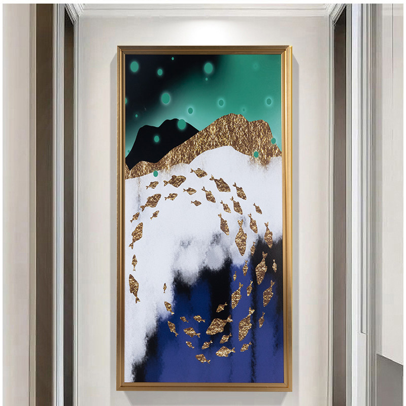 立体金属数字油画装裱高档别墅玄关画框任意定制尺寸带打印油画布