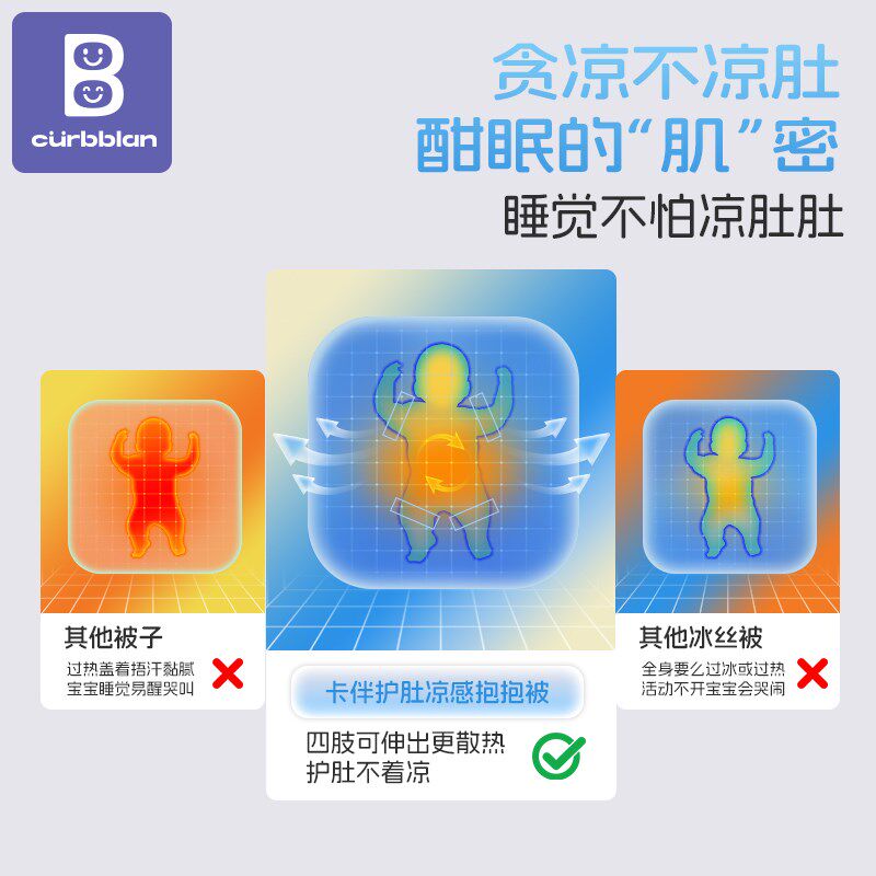 宝宝防踢被子神器儿童空调被睡觉护肚大童成人幼儿园睡袋四季春秋