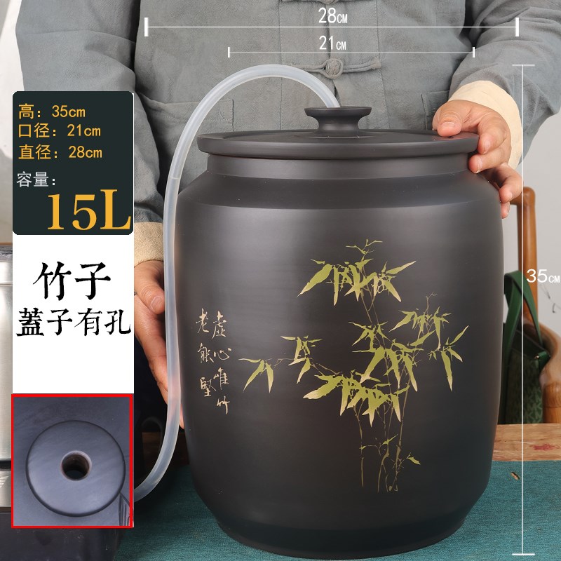 建水紫陶老式陶瓷大水缸家用茶道储水用抽水缸水桶净水桶茶台泡茶