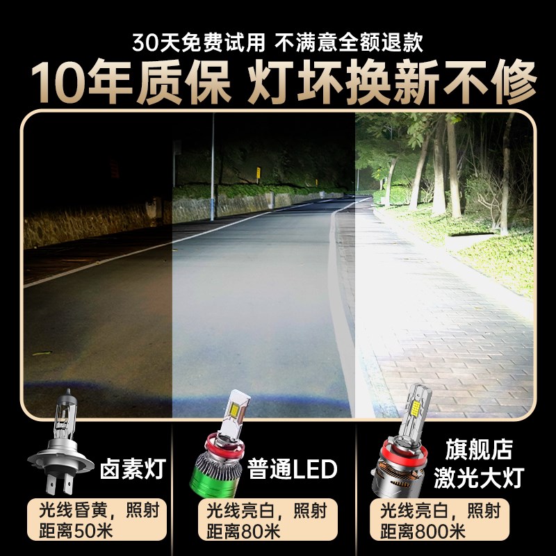 适用别克英朗汽车激光led大灯远光近光超亮聚光车灯改装灯泡