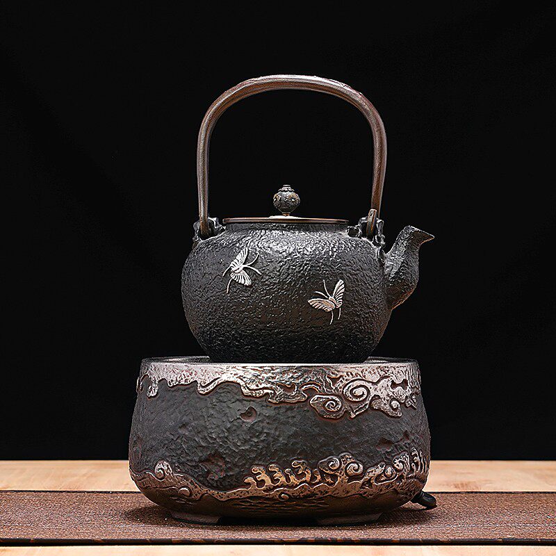 台湾龙隐斋电陶炉煮茶器静音家用铁包银专用煮茶炉铁壶陶瓷煮茶器