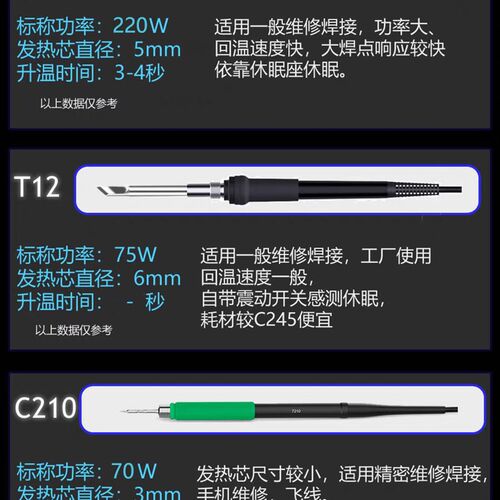 858PC245二合一智能焊台220W大功率C210T12数显恒温休眠维修烙铁
