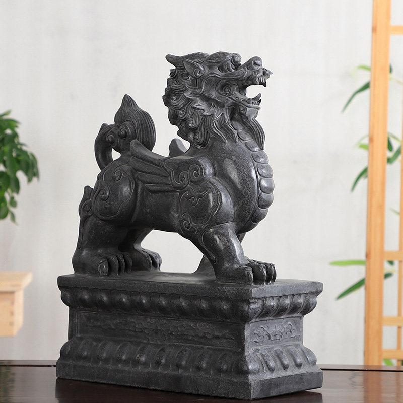 石雕貔貅门口一对摆件石貔貅公母一对镇宅招财八方来财办公室皮丘