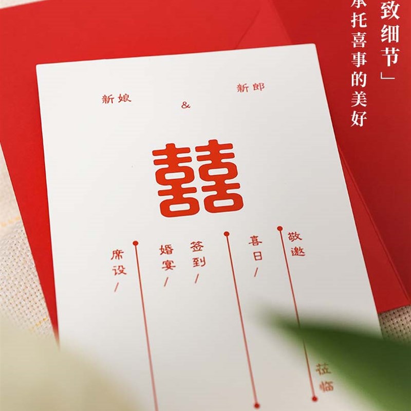 springkle结婚请柬邀请函请帖2022婚礼国风定制花朵简约婚宴喜帖