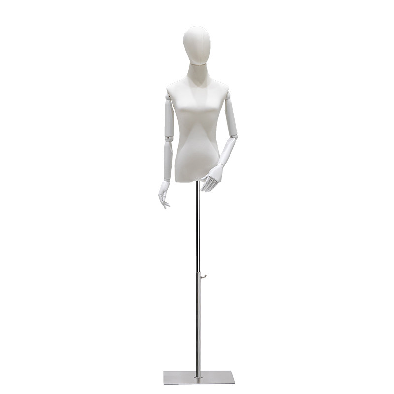 服装店黑色白色模特道具女半身人台女装店橱窗陈列模特展示架全身