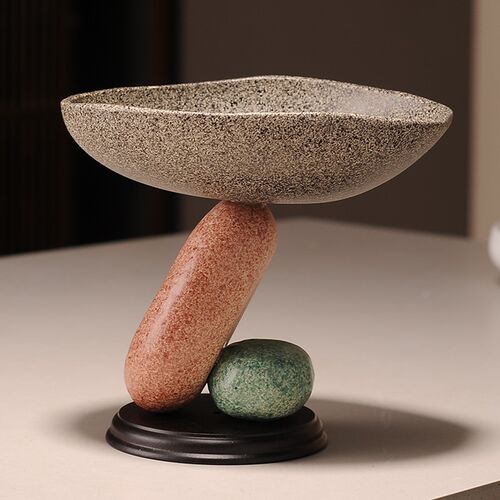 时来运转玄关钥匙托盘收纳摆件进门鞋柜家居装饰品果盘高级感小众
