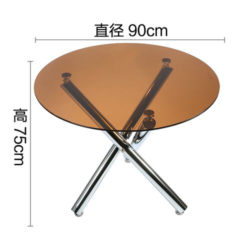 钢化玻璃大圆桌休闲圆形接待洽谈桌休闲小户型家用喝茶餐桌椅组合