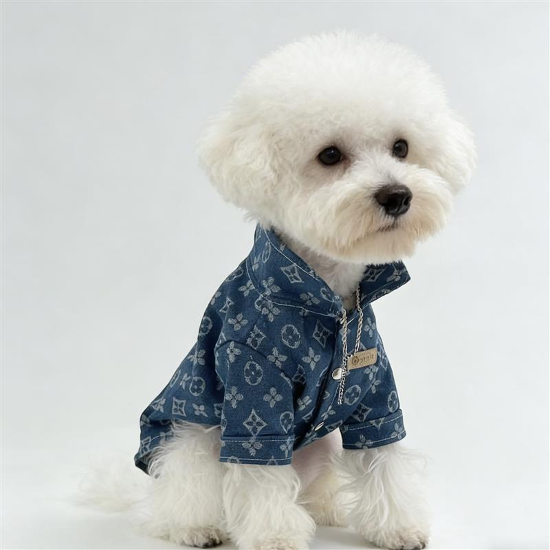 宠物衣服大小型犬金毛巨贵萨摩小狗衣服泰迪比熊博美秋冬厚牛仔