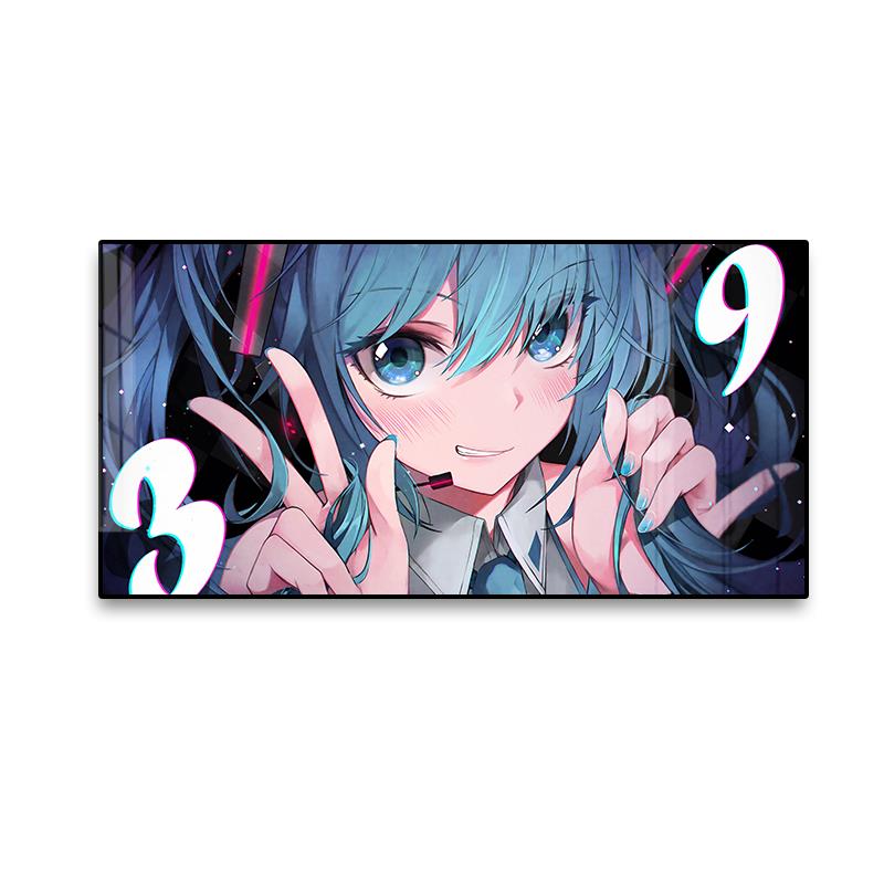 初音未来二次元挂画卧室led灯装饰画客厅动漫发光壁画房间装饰