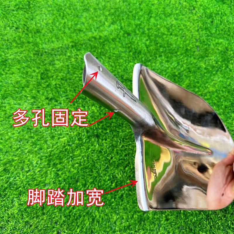 农用不锈钢尖锹白钢锹全钢加厚不生锈铁锨园艺挖土浇地尖头铲子