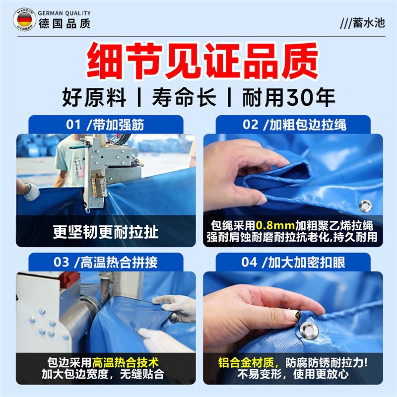 加厚镀锌板蓄水池户外刀刮布圆形大型高密度养殖池大容量帆布鱼池