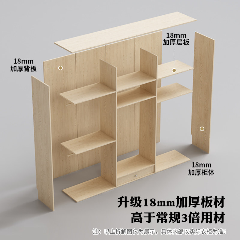 定制实木推拉门衣柜ENF级到顶趟门家用卧室现代简约2025新款柜子