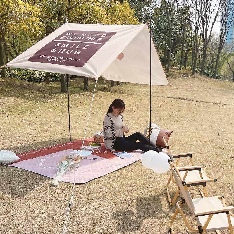 ins风原创户外露营天幕小号防晒防水闺蜜野餐下午茶便携公园帐篷