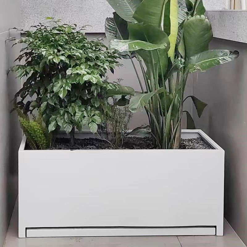 长方形水泥板花箱室内带抽屉内嵌接水盘阳台露台花盆种植箱可定制