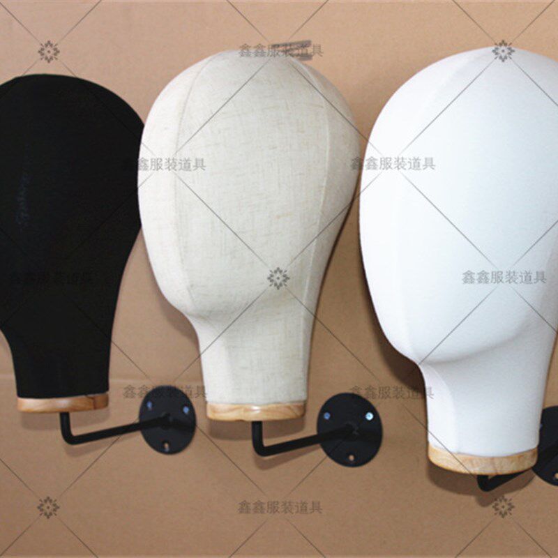 上墙帽子展示架男女模特头 帽子假发饰品头模展示 包布头模道具