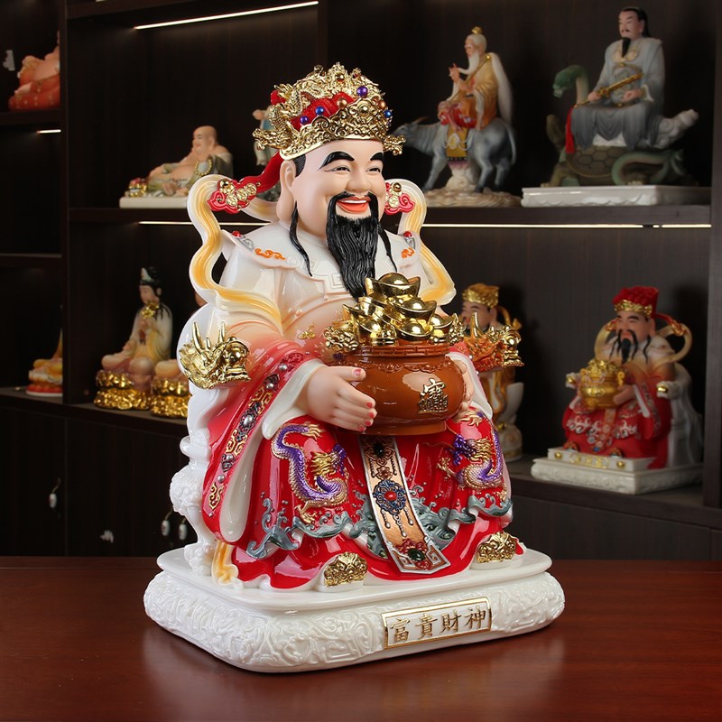 文财神爷摆件比干范蠡佛像家用招财办公室树脂仿陶瓷汉白玉神像体