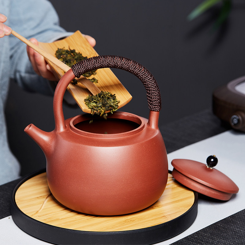 宜兴紫砂壶提梁煮茶壶黑晶炉围炉泡茶壶炭火炉明火家用茶具烧水壶