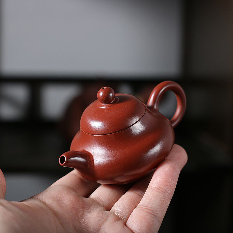 一人独饮 单人迷你潮州手拉壶朱泥紫砂壶潮汕功夫茶小号茶壶小品
