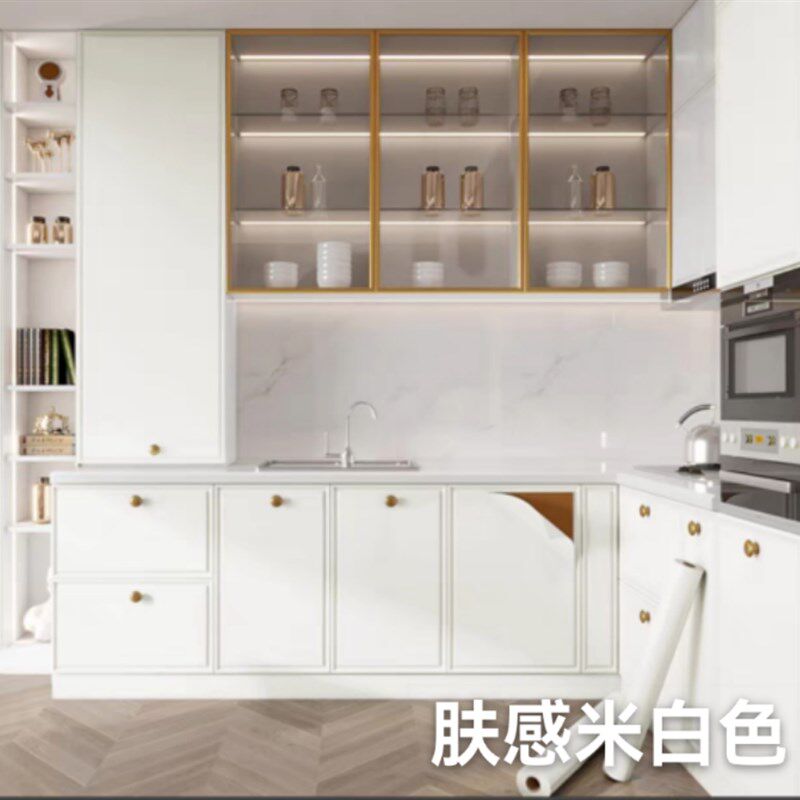 特厚pvc自粘带肤感有导气槽防水防潮素色贴纸家具背景墙家居装饰