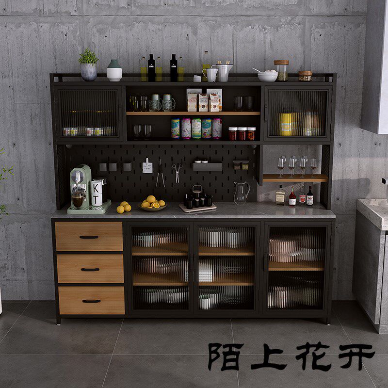 loft铁艺餐边柜高柜靠墙工业风餐厅储物柜厨房收纳置物柜咖啡柜