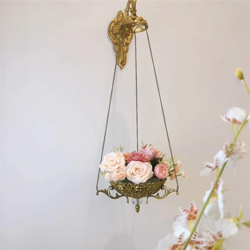 中古复古客厅法式壁挂墙上花器花园卧室阳台花篮盆装饰香薰扩香器