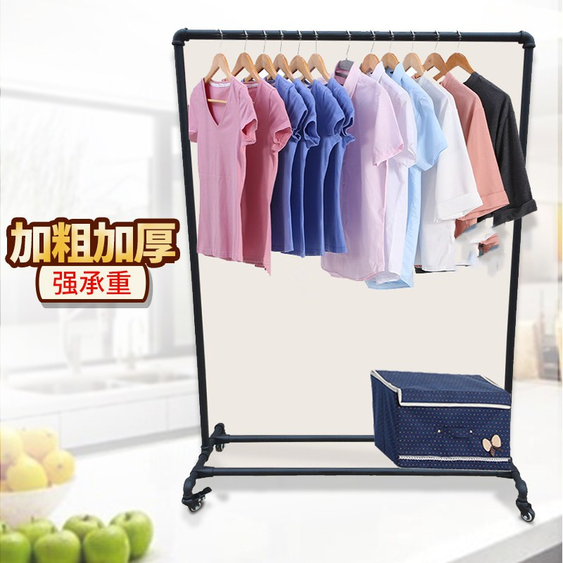 服装展示落地时装男女店家用陈列中岛龙门铁艺挂衣货架移动带轮子