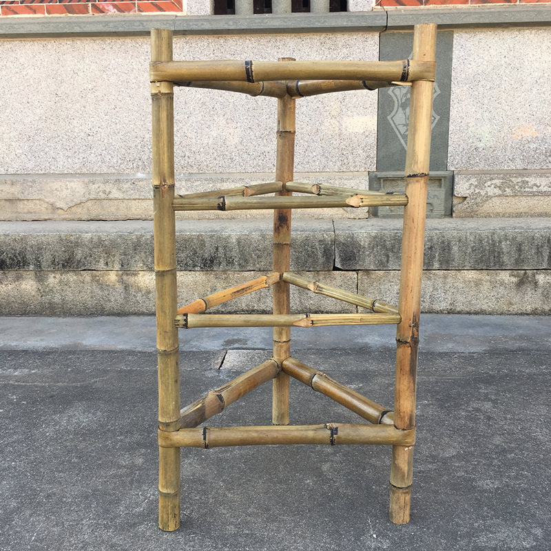 竹架子置物架竹编簸箕火锅架竹制品多层楠竹竹三脚架菜架子天然