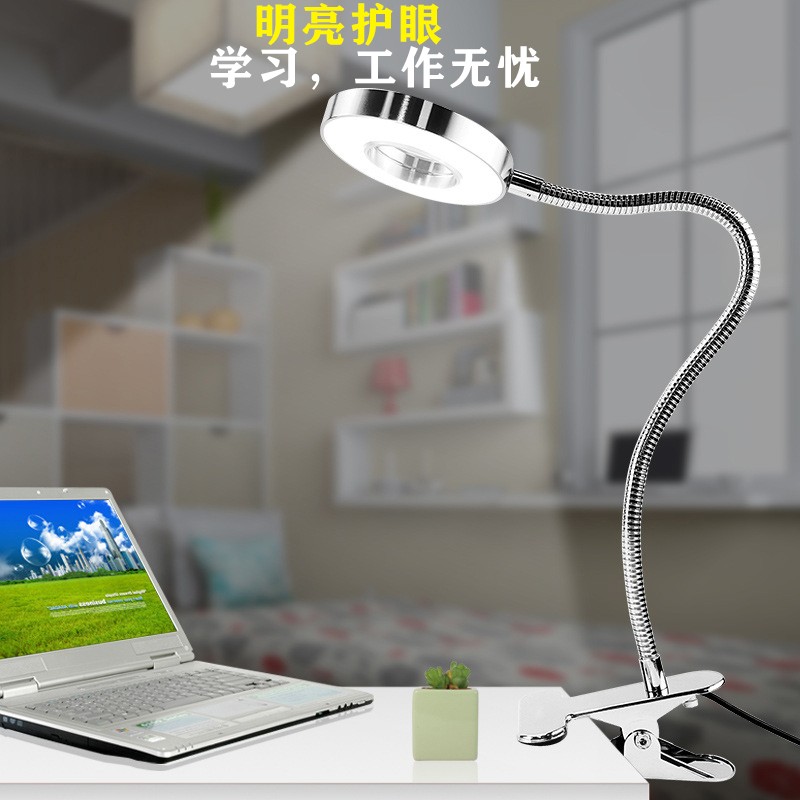 手工台灯超亮夹子式插电书桌长臂折叠学习专用工作灯美甲纹绣灯