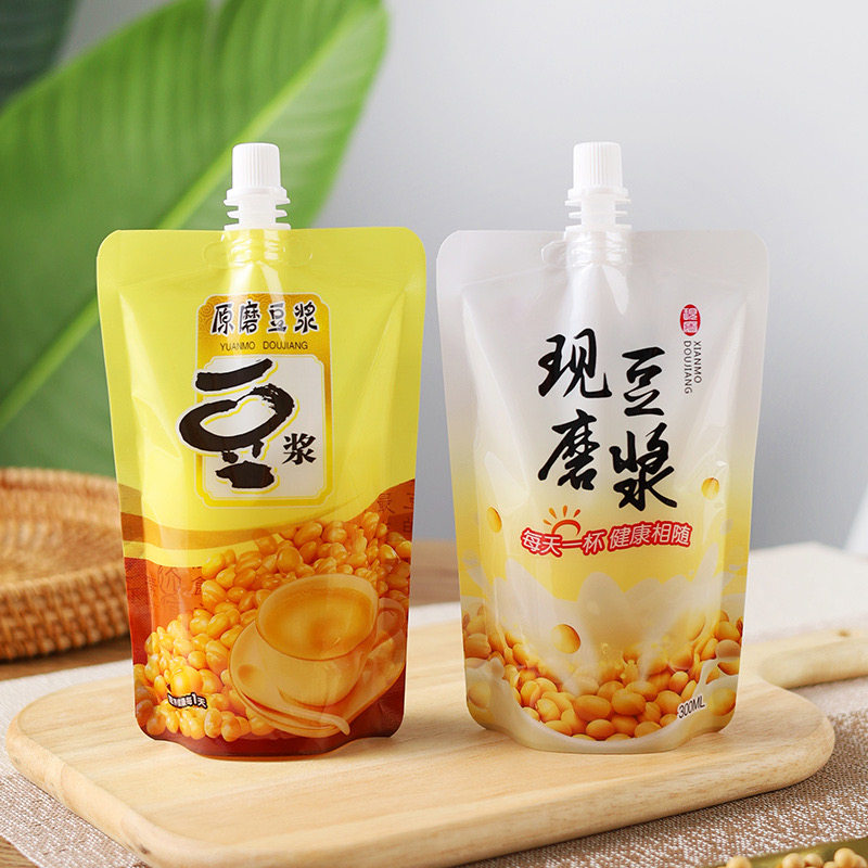 豆浆袋子一次性打包外卖塑料袋果汁热饮装液体自立吸嘴袋商用