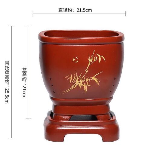 精品紫砂花盆君子兰盆室内客厅兰花老桩绿植盆景盆陶瓷特大号花盆