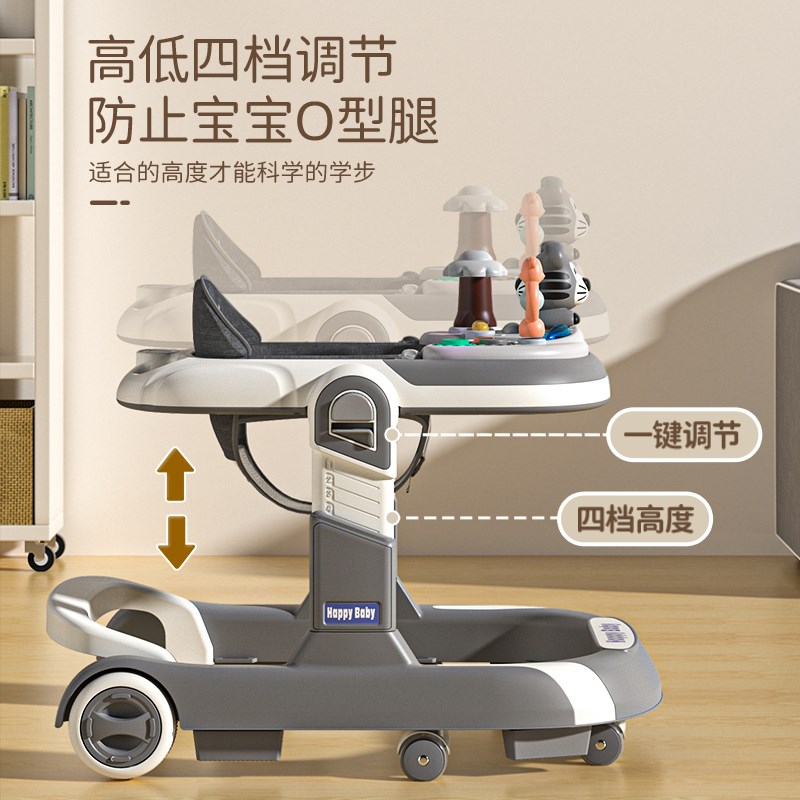 学步车防O型腿多功能婴儿手推助步宝宝学走路脚步车防侧翻早教