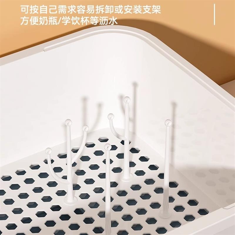 宝宝奶瓶收纳箱沥水架带盖防尘放婴儿辅食工具餐具水杯碗筷收纳盒