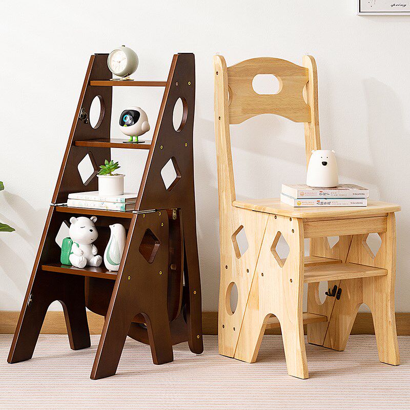实木梯椅家用梯子椅子折叠伸缩两用梯凳室内登高多功能人字梯楼梯