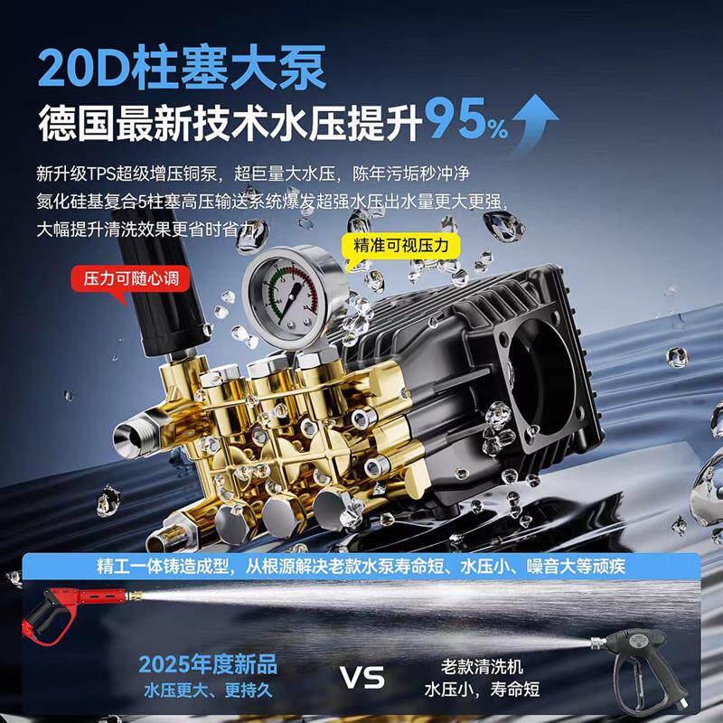 黑猫大功率380v工业清洗机220v养殖场商用洗车机水泵高压车洗机器