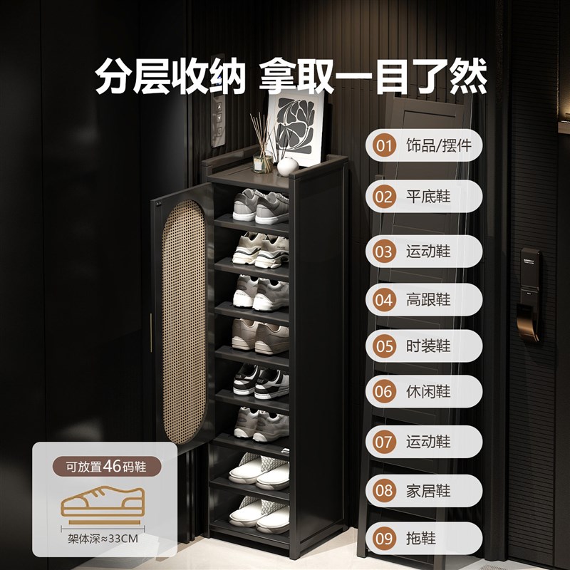 折叠鞋架小窄门口外楼道鞋柜门外走廊用多层鞋架免安装鞋子收纳架图片