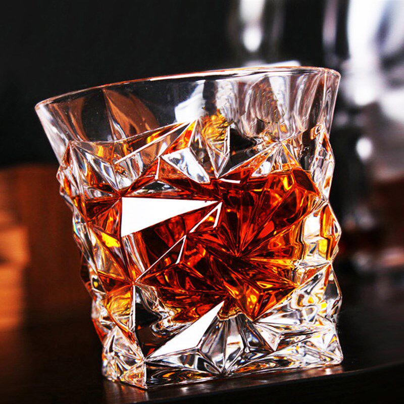 (买一送一)水晶玻璃大号威士忌杯四方耐热水杯烈酒啤酒杯洋酒杯