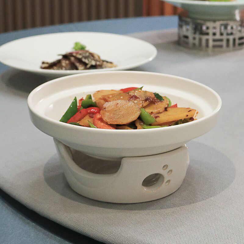 农家乐土菜馆圆形热菜炒菜干锅特色酒精砂锅加热炉饭店耐热煲餐具