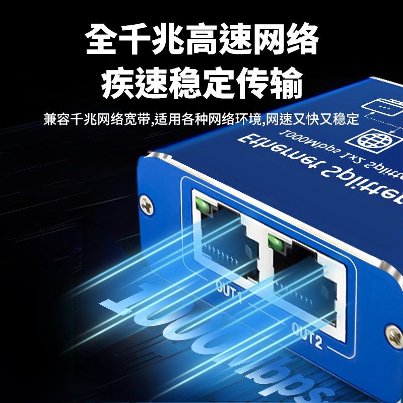火翼千兆网线分线器一分二拖三电脑同时上网络扩展家用宽带交换机图片