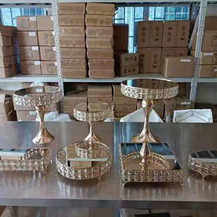 欧式铁艺水晶款甜品台展示架婚礼宴席典礼庆贺甜品架茶歇摆台架子