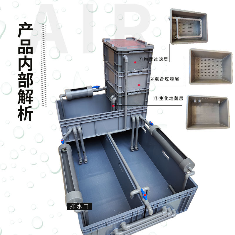 养龟箱大型循环过滤周转箱水族箱乌龟缸养鱼鱼缸养龟家用养殖缸