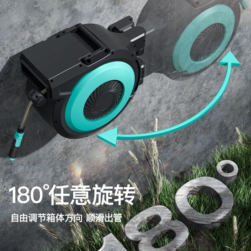 自动伸缩回收浇花洗车水枪水管软管车花园园艺收纳架冲洗水鼓地面