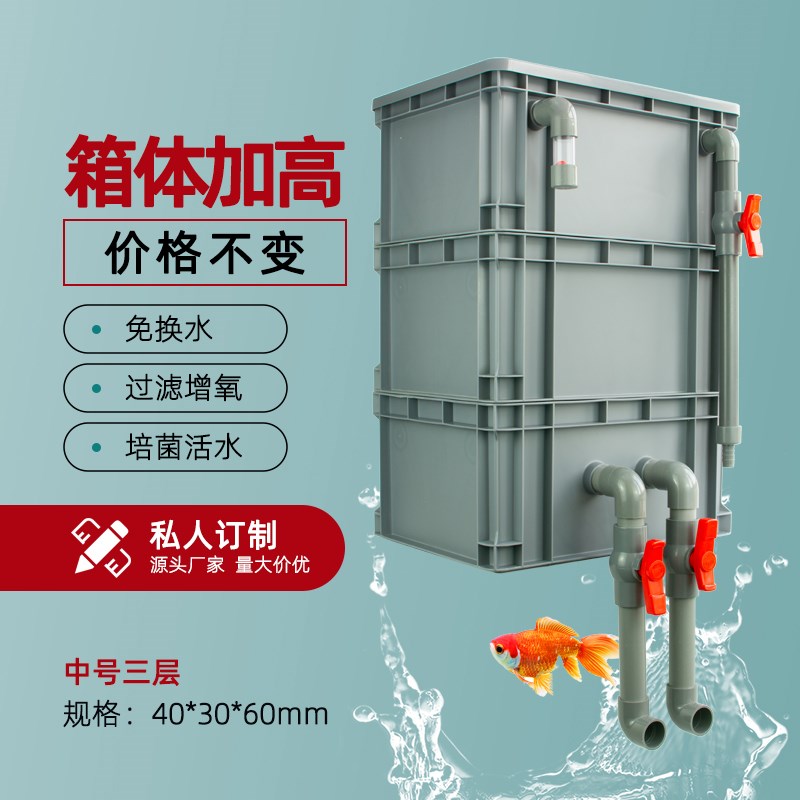 小号塑料盒迷你周转箱上过滤配件全套材料80鱼缸出水鸭嘴水族过滤