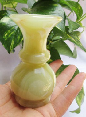 天然阿富汗玉花瓶摆设 玉石玉器花瓶装饰客厅酒柜玄关工艺品摆件