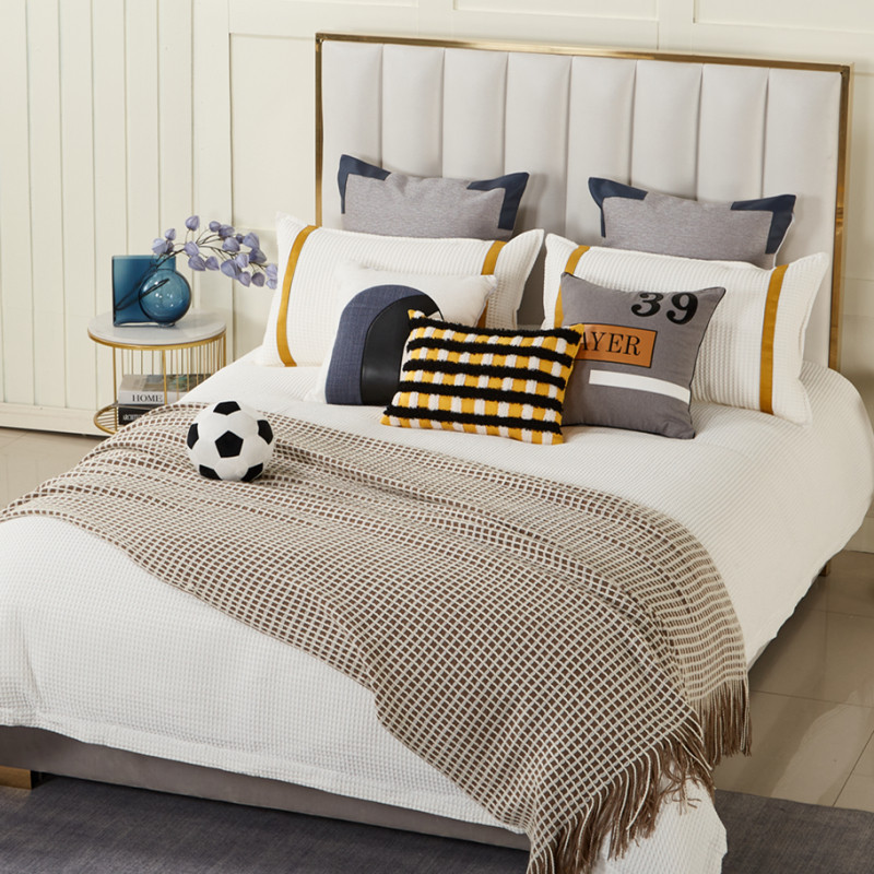 展厅样板间 家具配套 男孩房儿童蓝色黄色卡通床上用品 足球