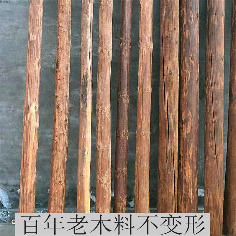 原木柱子防腐老木料实木圆柱古建筑房梁凉亭玄关立柱壁炉装饰木头
