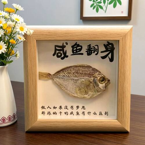 北戴河鱼干标本桌面展示框摆件
