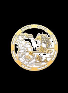 荷花鲤鱼图隐形金属贴解决厕所卫生间在西北角对卧室厨房大门挂件