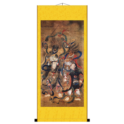 北极四圣天蓬天猷翊圣元帅真武大帝挂画丝绸卷轴装饰画防水不褪色