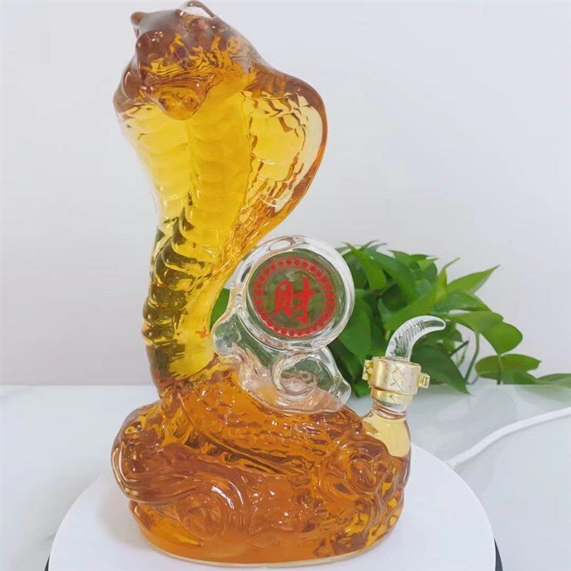 玻璃酒瓶12生肖动物造型蛇酒瓶药酒玻璃容器泡酒玻璃瓶1斤2斤酒瓶